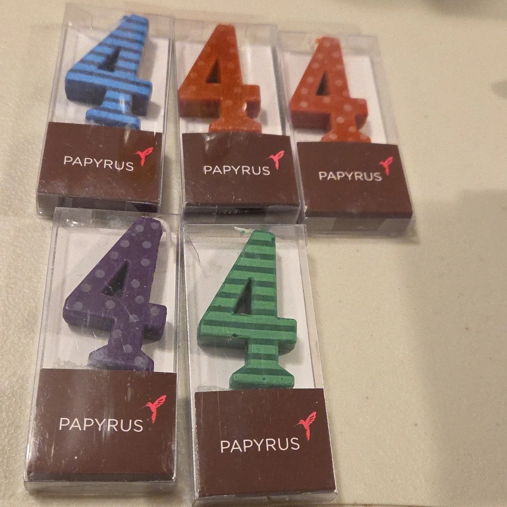 New PAPYRUS Celebration Candle #4 Multi-Colors